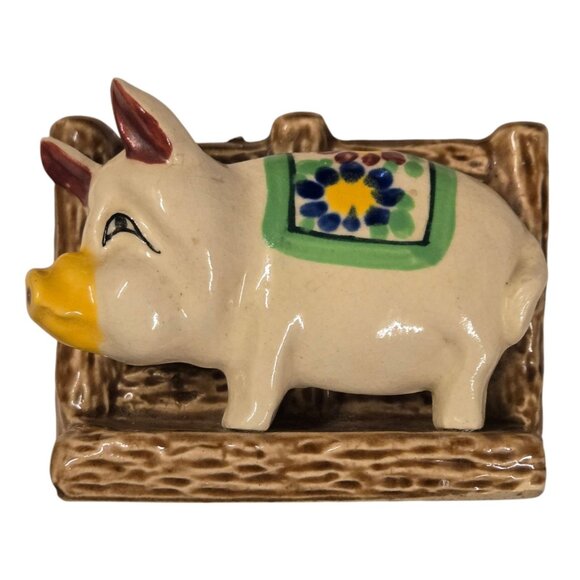 Vintage Pig Planter Ceramic Made in Japan Farmcore Farmhouse Succulent - Picture 1 of 16